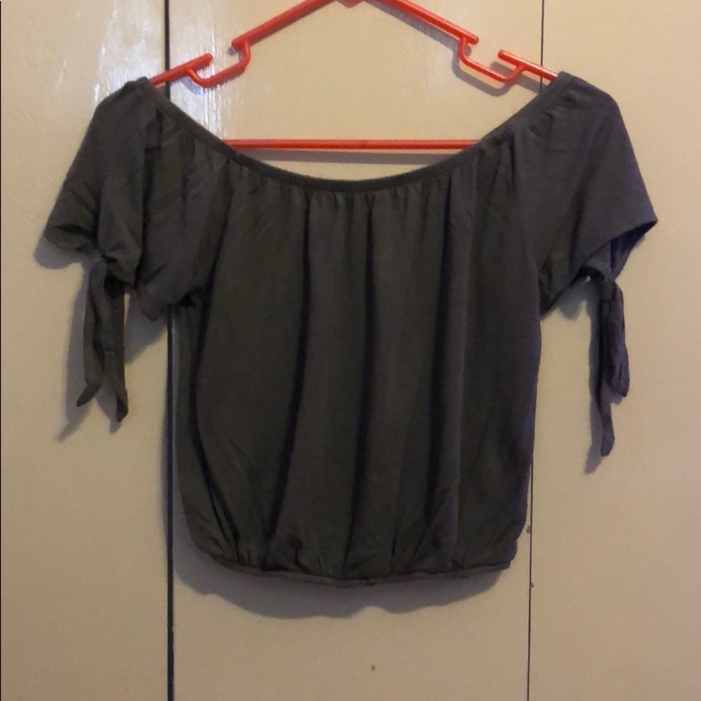 Olive green crop top
